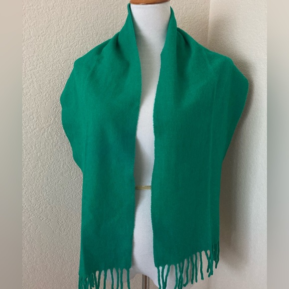 Green scarf polyester scarf soft green scarf unisex scarf - Picture 4 of 5